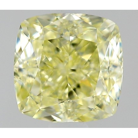 Diament o barwie fantazyjnej szlif poduszkowy modyfikowany, 0.5ct, SI1, Fancy Light Yellow, GIA 1538785836