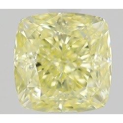 Diament o barwie fantazyjnej szlif poduszkowy modyfikowany, 0.59ct, VVS2, Fancy Yellow, GIA 7531763885