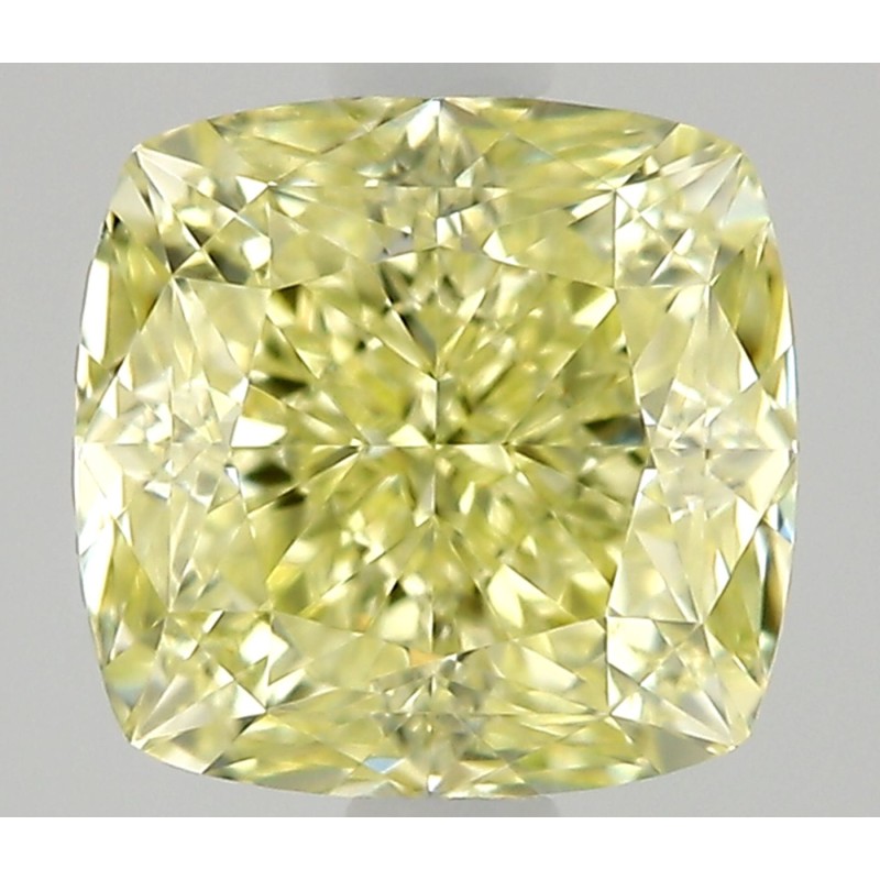 Diament o barwie fantazyjnej szlif poduszkowy modyfikowany, 0.72ct, VVS2, Fancy Yellow, GIA 1539646404