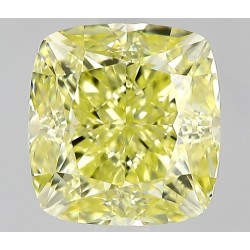 Diament o barwie fantazyjnej szlif poduszkowy modyfikowany, 1ct, VVS2, Fancy Intense Yellow, GIA 6531763901