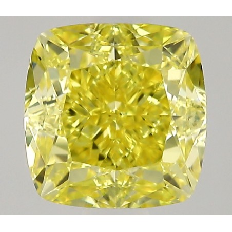 Diament o barwie fantazyjnej szlif poduszkowy modyfikowany, 0.52ct, VS2, Fancy Intense Yellow, GIA 1533870393
