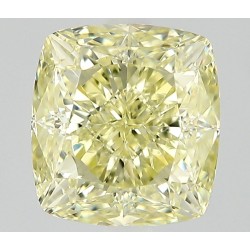 Diament o barwie fantazyjnej szlif poduszkowy modyfikowany, 1.5ct, VVS2, Fancy Light Yellow, GIA 5543010981