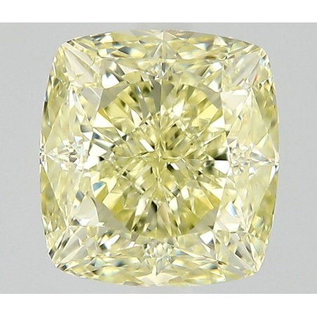 Diament o barwie fantazyjnej szlif poduszkowy modyfikowany, 1.5ct, VVS2, Fancy Light Yellow, GIA 5543010981
