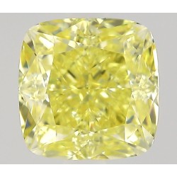 Diament o barwie fantazyjnej szlif poduszkowy modyfikowany, 0.73ct, VVS2, Fancy Intense Yellow, GIA 6541077208