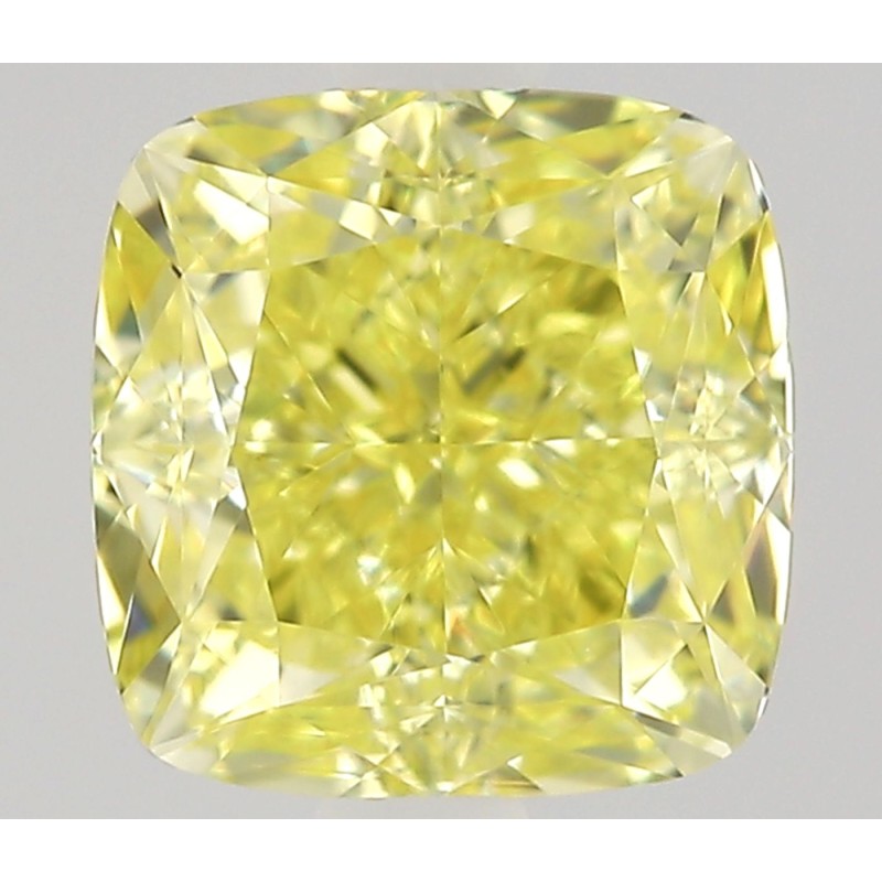 Diament o barwie fantazyjnej szlif poduszkowy modyfikowany, 0.73ct, VVS2, Fancy Intense Yellow, GIA 6541077208
