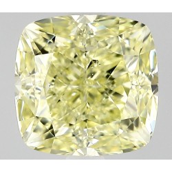 Diament o barwie fantazyjnej szlif poduszkowy modyfikowany, 1ct, SI1, Fancy Light Yellow, GIA 2547106674