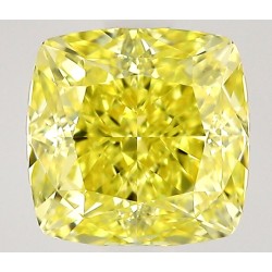 Diament o barwie fantazyjnej szlif poduszkowy modyfikowany, 0.58ct, VVS1, Fancy Intense Yellow, GIA 6532870389