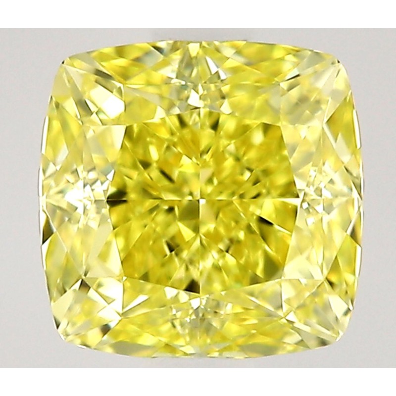 Diament o barwie fantazyjnej szlif poduszkowy modyfikowany, 0.58ct, VVS1, Fancy Intense Yellow, GIA 6532870389