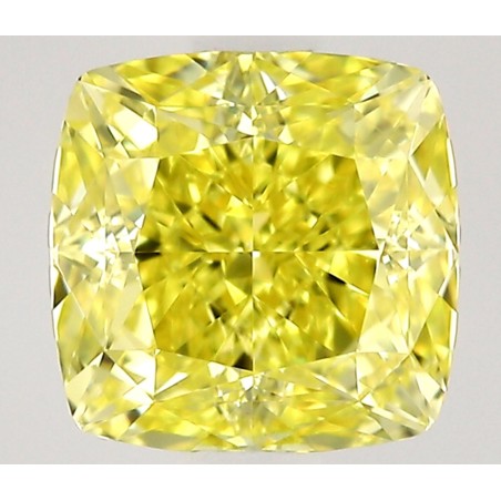 Diament o barwie fantazyjnej szlif poduszkowy modyfikowany, 0.58ct, VVS1, Fancy Intense Yellow, GIA 6532870389