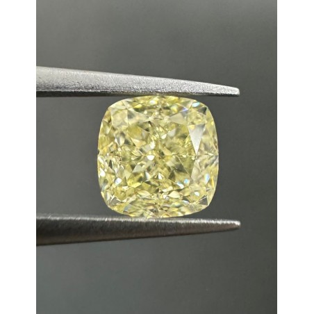 Diament o barwie fantazyjnej szlif poduszkowy brylantowy, 1.02ct, VS1, Fancy Light Yellow, GIA 7235248774