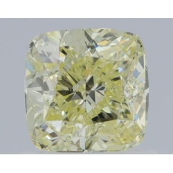 Diament o barwie fantazyjnej szlif poduszkowy modyfikowany, 1.01ct, VS1, Fancy Light Yellow, GIA 2225888419