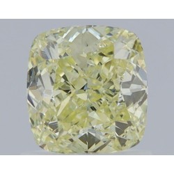 Diament o barwie fantazyjnej szlif poduszkowy modyfikowany, 1.01ct, SI1, Fancy Light Yellow, GIA 6452561548