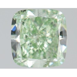 Diament o barwie fantazyjnej szlif poduszkowy brylantowy, 0.52ct, SI2, Fancy Intense Green, GIA 6234385210