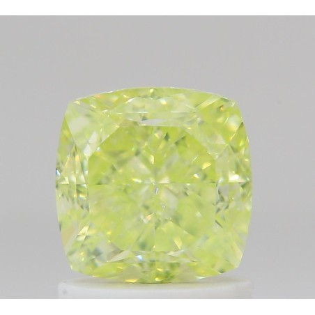 Diament o barwie fantazyjnej szlif poduszkowy brylantowy, 1.52ct, SI1, Fancy Intense Yellow Green, GIA 2235310990