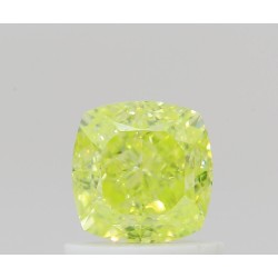 Diament o barwie fantazyjnej szlif poduszkowy brylantowy, 1.01ct, VS1, Fancy Intense Yellow Green, GIA 1488371910