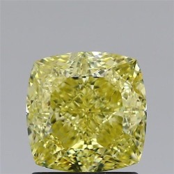 Diament o barwie fantazyjnej szlif poduszkowy brylantowy, 1.71ct, VS1, Fancy Yellow, GIA 7516121396