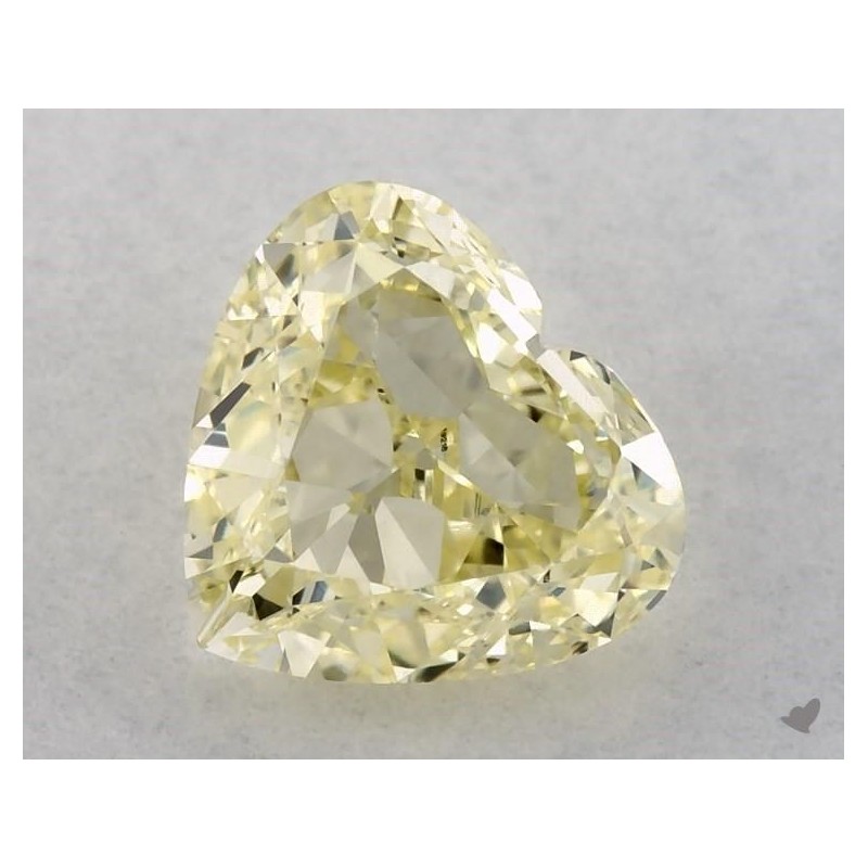Diament o barwie fantazyjnej serce, 1ct, SI2, Fancy Light Yellow, GIA 2225449218