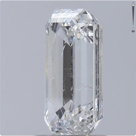 Diament szlif szmaragdowy, 2ct, SI2, F, IGI 628458006