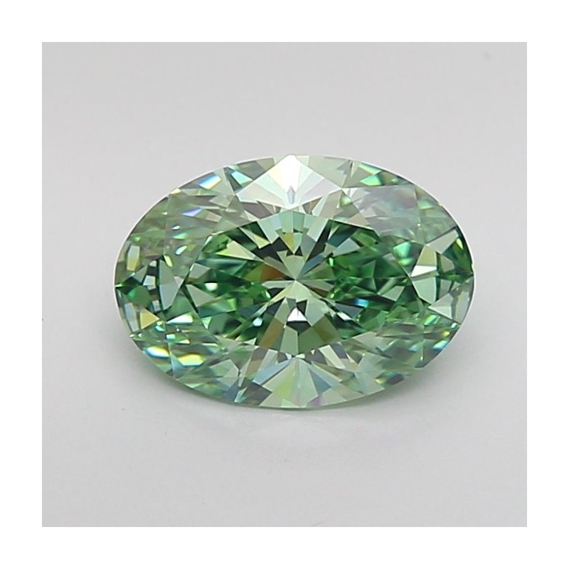 Diament laboratoryjny o barwie fantazyjnej szlif owalny, 1.76ct, VVS1, Fancy Vivid Green, IGI LG711529698