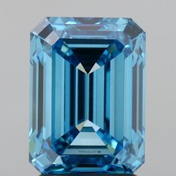 Diament laboratoryjny o barwie fantazyjnej szlif szmaragdowy, 2.51ct, VVS2, Fancy Vivid Blue, IGI LG717574444