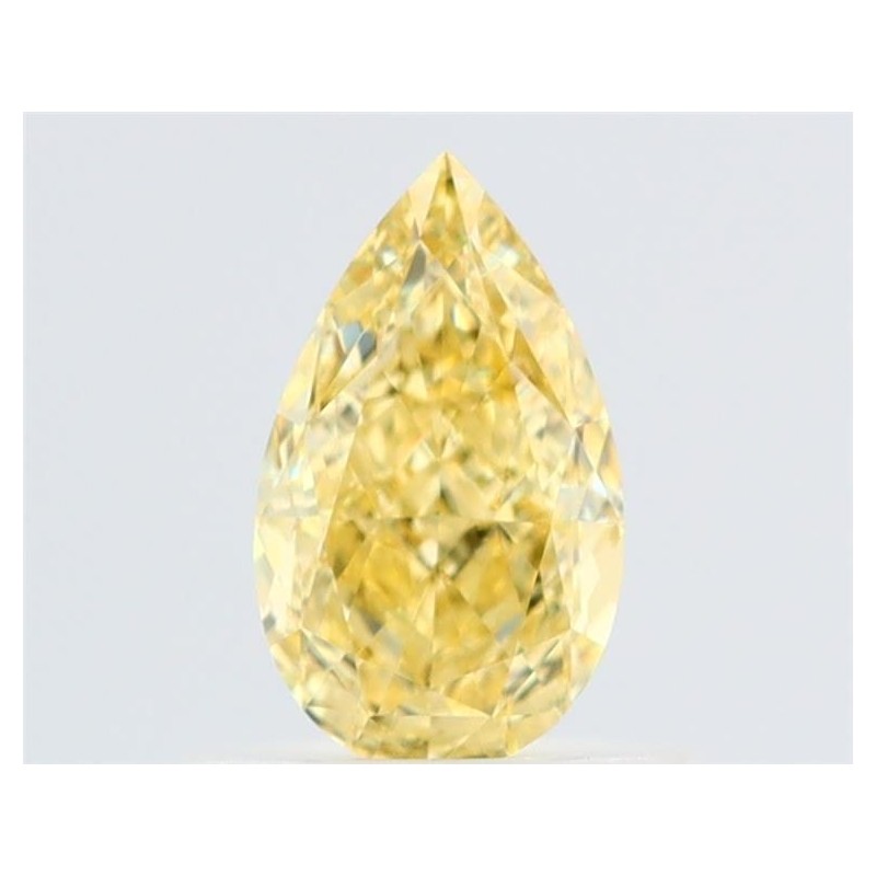 Diament o barwie fantazyjnej szlif gruszkowy, 0.6ct, VVS1, Fancy Intense Yellow, GIA 6531763757