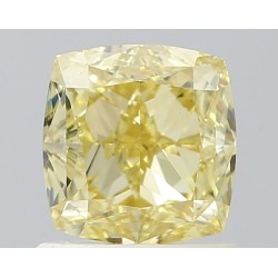 Diament o barwie fantazyjnej szlif poduszkowy brylantowy, 1ct, SI1, Fancy Yellow, GIA 1525711531