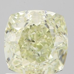 Diament o barwie fantazyjnej szlif poduszkowy brylantowy, 1.42ct, VVS1, Fancy Green Yellow, GIA 1485050043