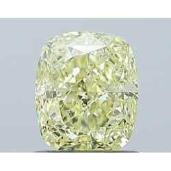 Diament o barwie fantazyjnej szlif poduszkowy modyfikowany, 1.01ct, SI1, Fancy Yellow, GIA 6532897302