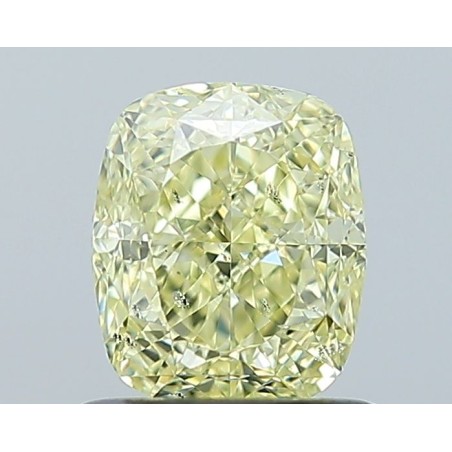 Diament o barwie fantazyjnej szlif poduszkowy modyfikowany, 1.01ct, SI1, Fancy Yellow, GIA 6532897302