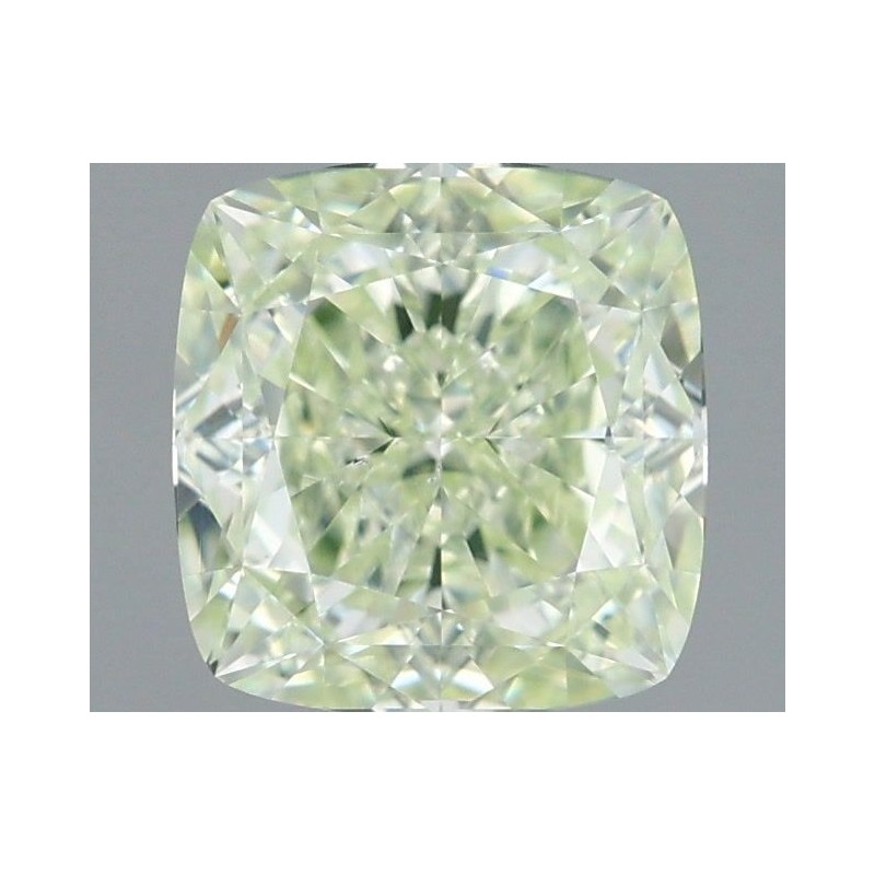 Diament o barwie fantazyjnej szlif poduszkowy brylantowy, 1.61ct, VS2, Fancy Light Yellow Green, GIA 1537029425