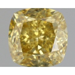 Diament o barwie fantazyjnej szlif poduszkowy brylantowy, 1ct, VS2, Fancy Light Yellow Green, GIA 6535059235