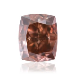 Diament o barwie fantazyjnej szlif poduszkowy modyfikowany, 0.55ct, SI1, Fancy Deep Brownish Orangey Pink, GIA 1168836541
