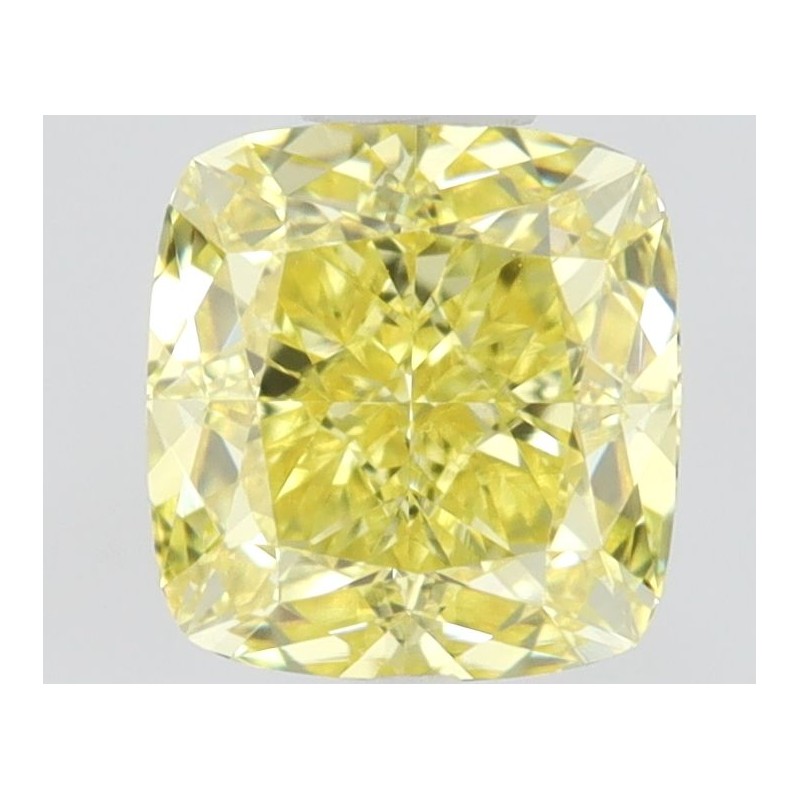 Diament o barwie fantazyjnej szlif poduszkowy brylantowy, 0.5ct, VS2, Fancy Intense Yellow, GIA 7235291947