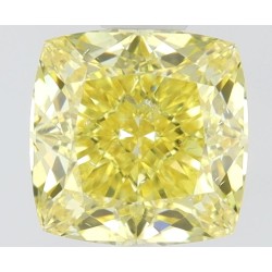 Diament o barwie fantazyjnej szlif poduszkowy brylantowy, 0.62ct, SI1, Fancy Intense Yellow, GIA 2496954517