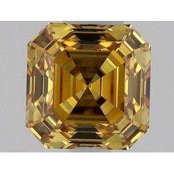 Diament o barwie fantazyjnej szlif szmaragdowy kwadratowy, 0.31ct, VS1, Fancy Vivid Orange Yellow, GIA 5234370881