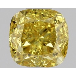 Diament o barwie fantazyjnej szlif poduszkowy brylantowy, 0.45ct, VS1, Fancy Vivid Yellow, GIA 2506055123