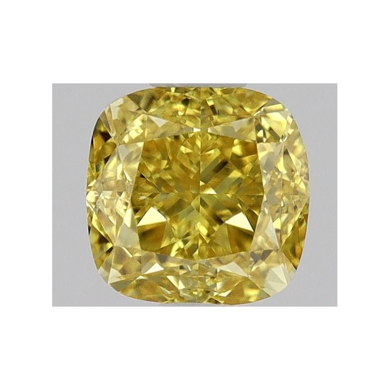 Diament o barwie fantazyjnej szlif poduszkowy brylantowy, 0.45ct, VS1, Fancy Vivid Yellow, GIA 2506055123