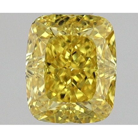Diament o barwie fantazyjnej szlif poduszkowy brylantowy, 0.45ct, VS1, Fancy Vivid Orangey Yellow, GIA 2235424088