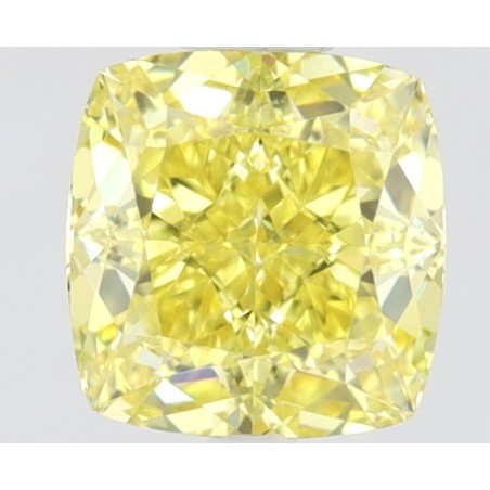 Diament o barwie fantazyjnej szlif poduszkowy brylantowy, 0.54ct, VS1, Fancy Vivid Yellow, GIA 2231291896