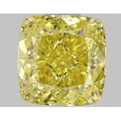 Diament o barwie fantazyjnej szlif poduszkowy brylantowy, 0.5ct, VVS1, Fancy Vivid Yellow, GIA 2231424037