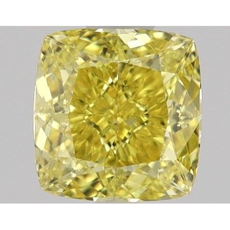 Diament o barwie fantazyjnej szlif poduszkowy brylantowy, 0.5ct, VVS1, Fancy Vivid Yellow, GIA 2231424037