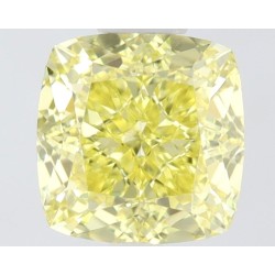 Diament o barwie fantazyjnej szlif poduszkowy brylantowy, 0.52ct, VVS1, Fancy Intense Yellow, GIA 2498978855