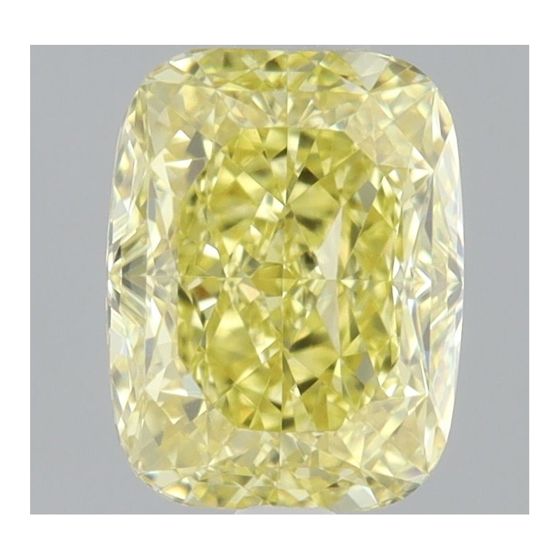 Diament o barwie fantazyjnej szlif poduszkowy brylantowy, 0.58ct, VVS2, Fancy Intense Yellow, GIA 5513378323