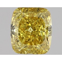 Diament o barwie fantazyjnej szlif poduszkowy brylantowy, 0.5ct, VVS2, Fancy Vivid Orangey Yellow, GIA 2235423969