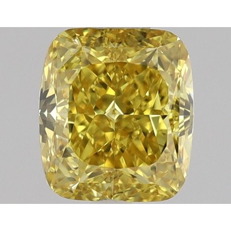 Diament o barwie fantazyjnej szlif poduszkowy brylantowy, 0.5ct, VVS2, Fancy Vivid Orangey Yellow, GIA 2235423969