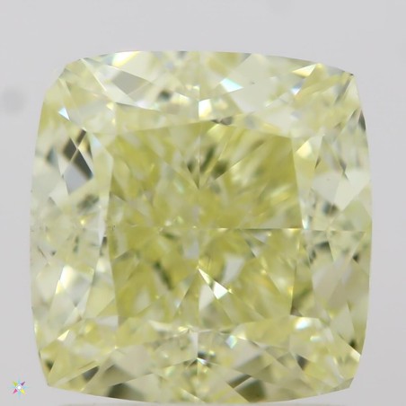 Diament o barwie fantazyjnej szlif poduszkowy brylantowy, 1.82ct, VS2, Fancy Light Yellow, GIA 2257921969