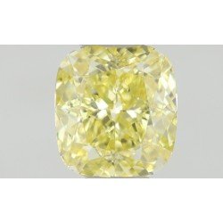 Diament o barwie fantazyjnej szlif poduszkowy modyfikowany, 0.5ct, VS2, Fancy Intense Yellow, GIA 2447022593