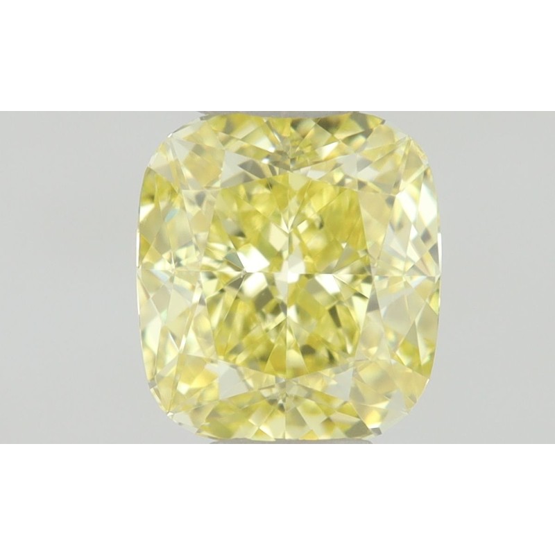 Diament o barwie fantazyjnej szlif poduszkowy modyfikowany, 0.5ct, VS2, Fancy Intense  Yellow, GIA 2447022593