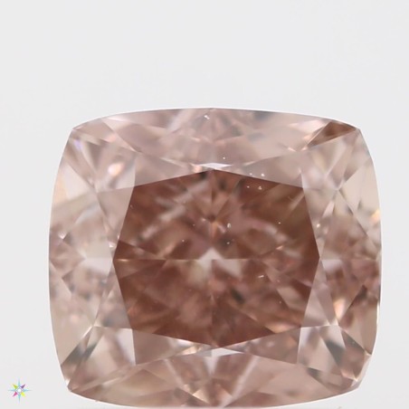 Diament o barwie fantazyjnej szlif poduszkowy modyfikowany, 0.73ct, VS2, Fancy Brownish Orangey Pink, GIA 2225264210