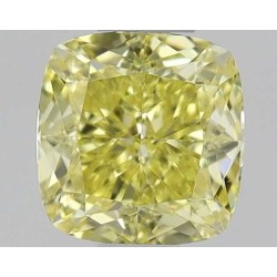 Diament o barwie fantazyjnej szlif poduszkowy brylantowy, 0.5ct, VS1, Fancy Intense Yellow, GIA 7522879679